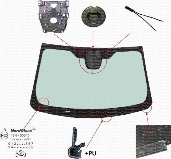 NordGlass 4142898 - Вітрове скло autocars.com.ua