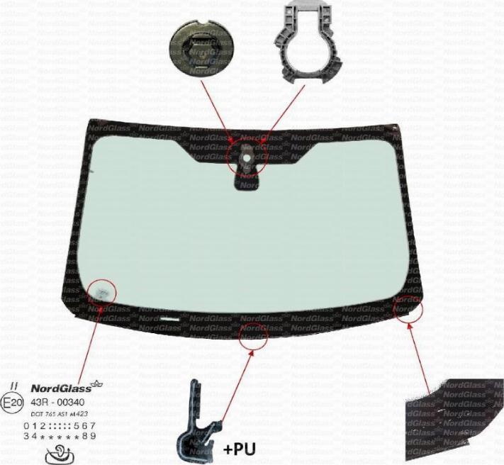 NordGlass 4142900 - Вітрове скло autocars.com.ua