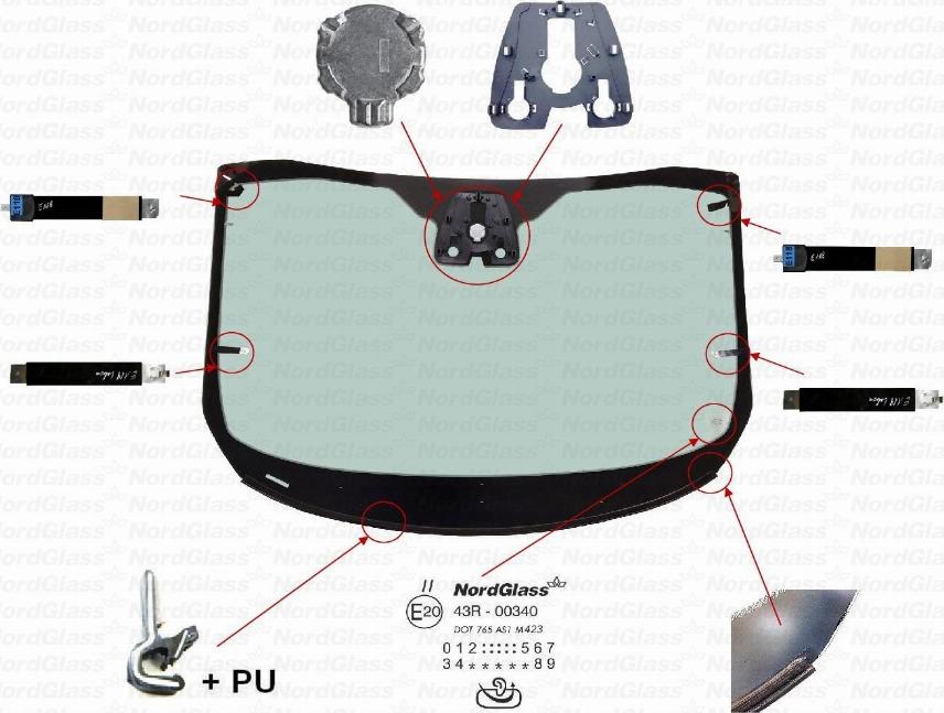 NordGlass 4142901 - Вітрове скло autocars.com.ua