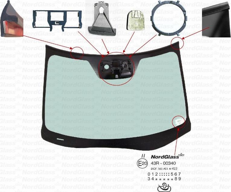 NordGlass 4143057 - Вітрове скло autocars.com.ua