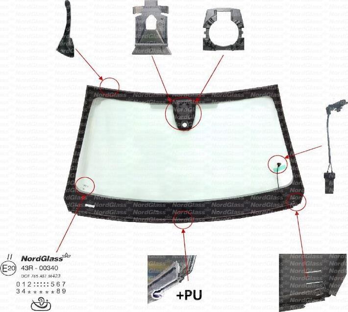 NordGlass 4143102 - Вітрове скло autocars.com.ua