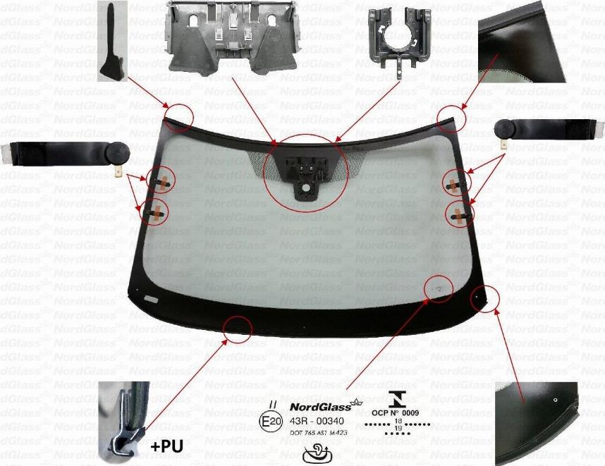 NordGlass 4143104 - Вітрове скло autocars.com.ua