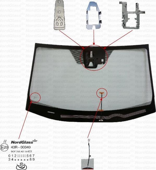 NordGlass 4143142 - Вітрове скло autocars.com.ua