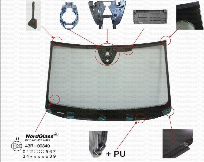 NordGlass 4143152 - Вітрове скло autocars.com.ua