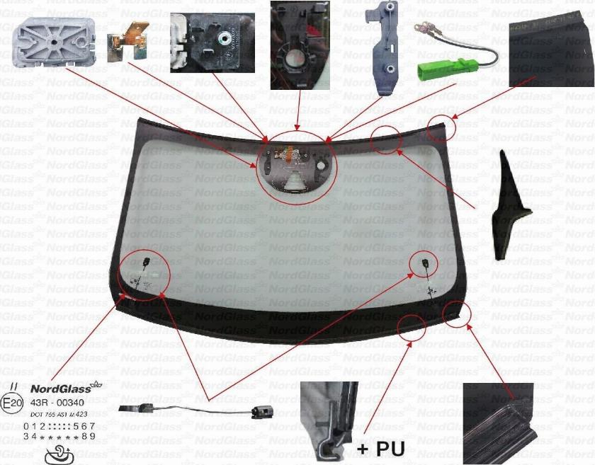 NordGlass 4143157 - Ветровое стекло avtokuzovplus.com.ua