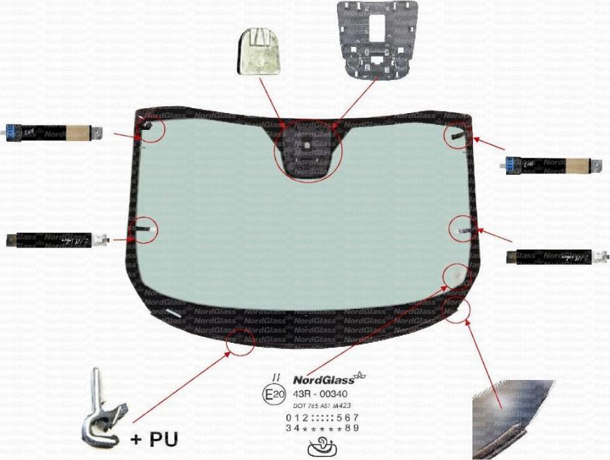 NordGlass 4143459 - Вітрове скло autocars.com.ua