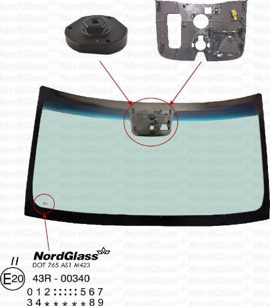 NordGlass 4143474 - Вітрове скло autocars.com.ua