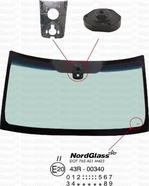 NordGlass 4143476 - Вітрове скло autocars.com.ua