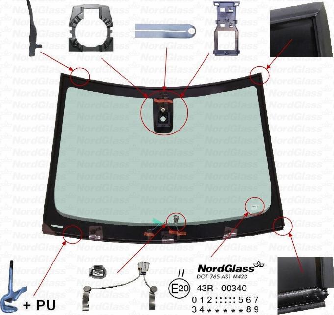 NordGlass 4143608 - Вітрове скло autocars.com.ua