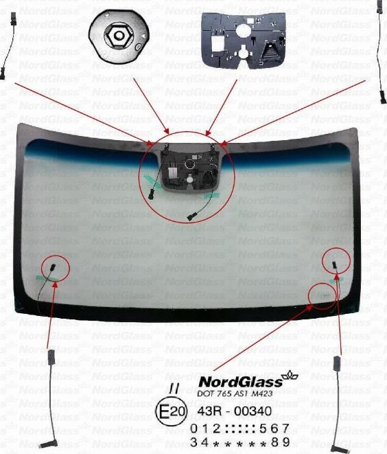 NordGlass 4145881 - Вітрове скло autocars.com.ua