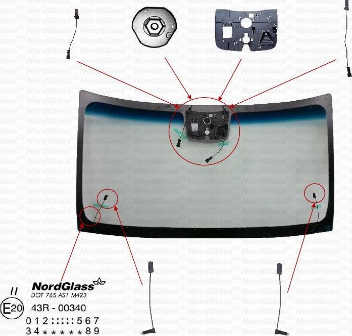 NordGlass 4145883 - Вітрове скло autocars.com.ua