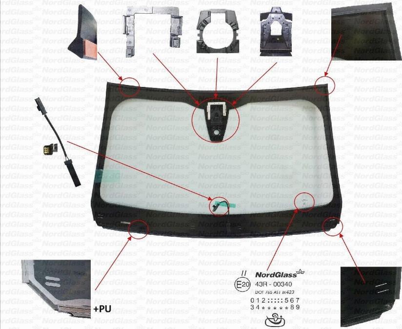 NordGlass 4146145 - Вітрове скло autocars.com.ua