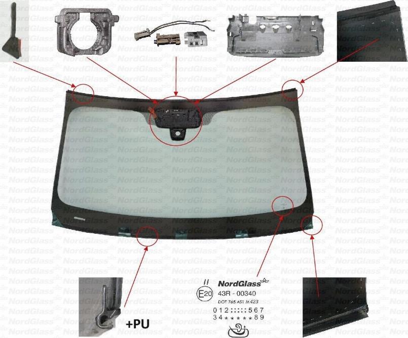 NordGlass 4146467 - Вітрове скло autocars.com.ua