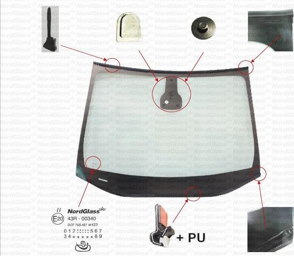 NordGlass 4147698 - Вітрове скло autocars.com.ua