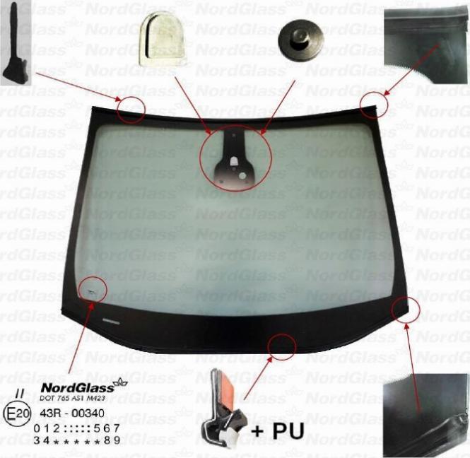 NordGlass 4147701 - Вітрове скло autocars.com.ua