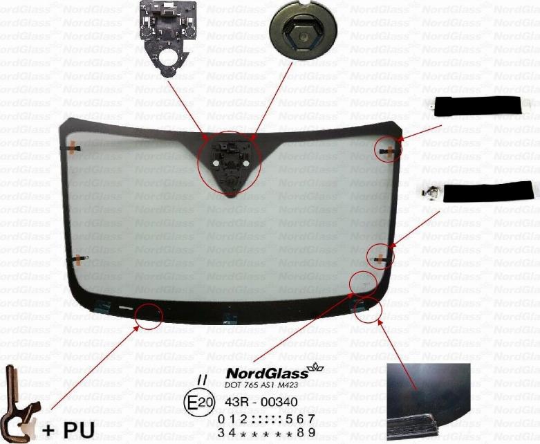 NordGlass 4148010 - Ветровое стекло avtokuzovplus.com.ua