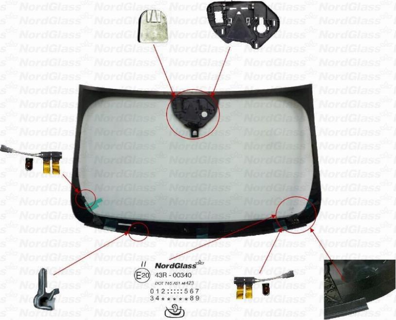 NordGlass 4149614 - Вітрове скло autocars.com.ua