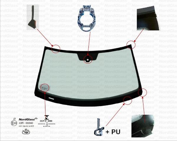 NordGlass 4151270 - Вітрове скло autocars.com.ua