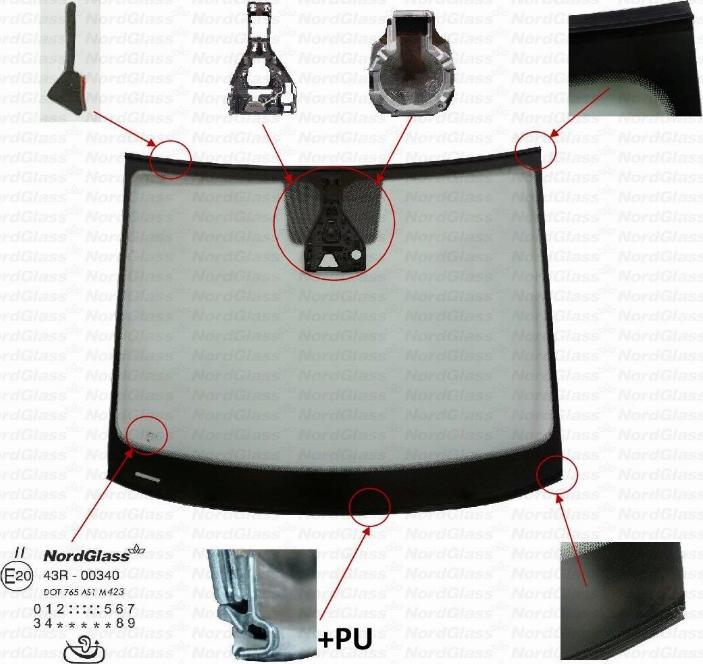 NordGlass 4152718 - Вітрове скло autocars.com.ua