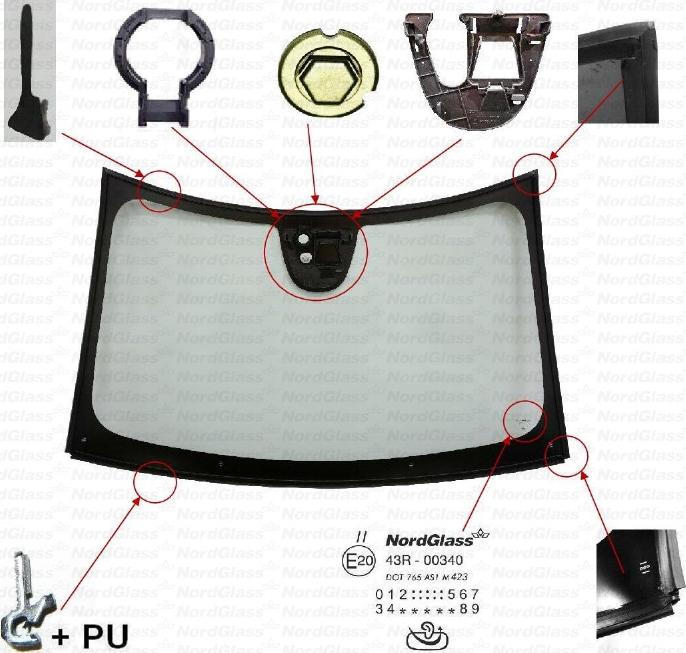 NordGlass 4154156 - Вітрове скло autocars.com.ua