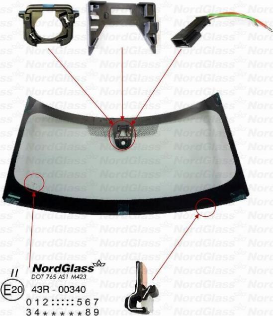 NordGlass 4154158 - Вітрове скло autocars.com.ua