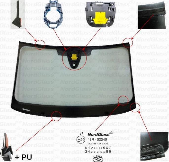 NordGlass 4154159 - Вітрове скло autocars.com.ua