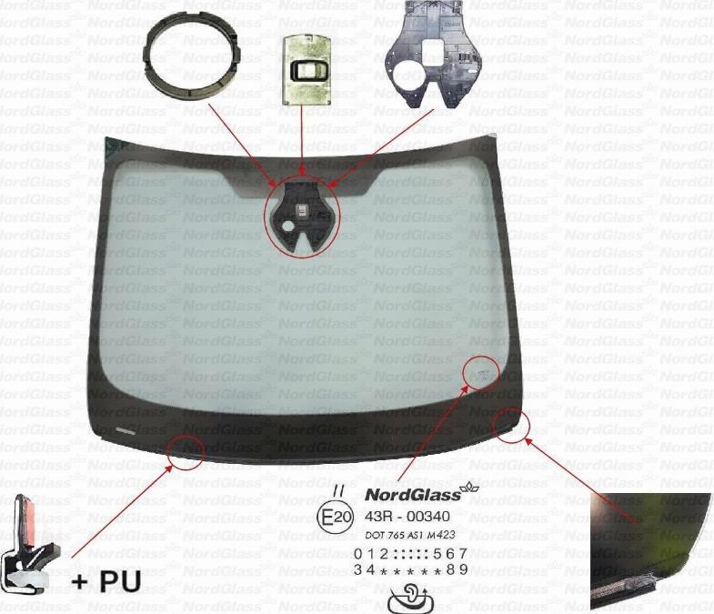 NordGlass 4154164 - Вітрове скло autocars.com.ua