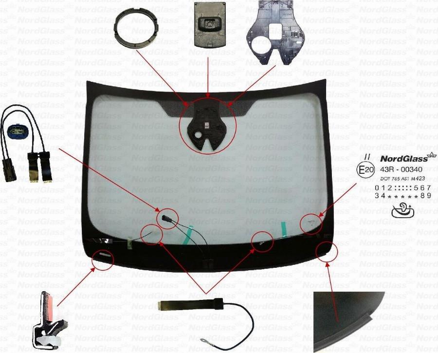 NordGlass 4154165 - Вітрове скло autocars.com.ua