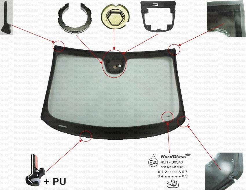 NordGlass 4154170 - Вітрове скло autocars.com.ua