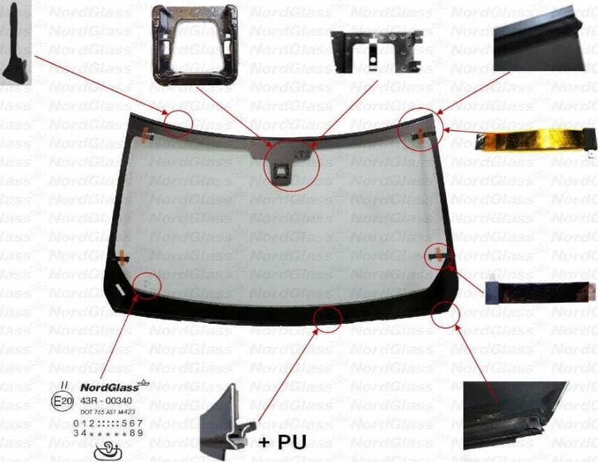 NordGlass 4154173 - Вітрове скло autocars.com.ua