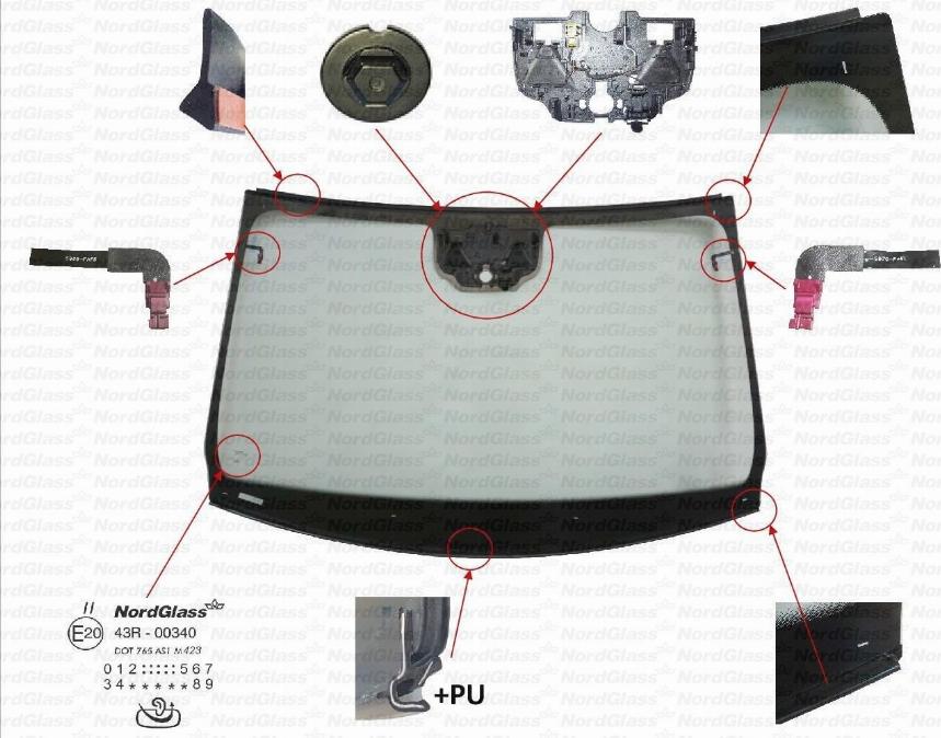 NordGlass 4154177 - Вітрове скло autocars.com.ua