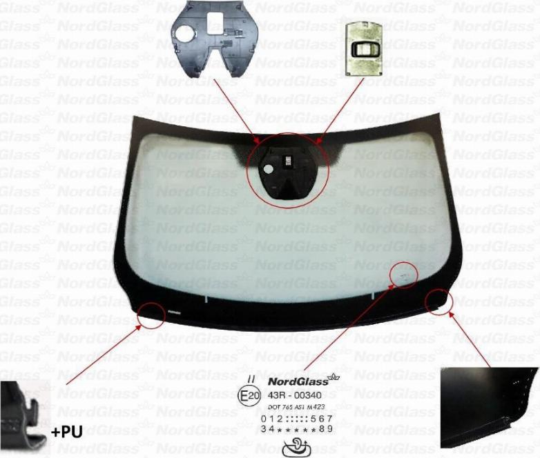 NordGlass 4154179 - Вітрове скло autocars.com.ua