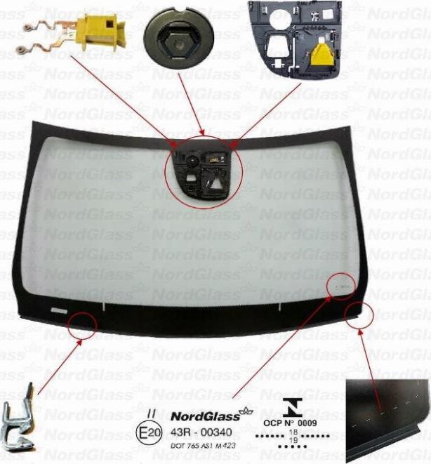 NordGlass 4154201 - Ветровое стекло avtokuzovplus.com.ua
