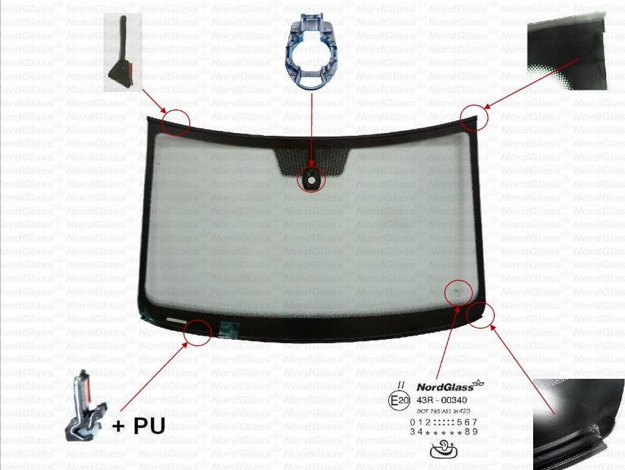 NordGlass 4154209 - Вітрове скло autocars.com.ua