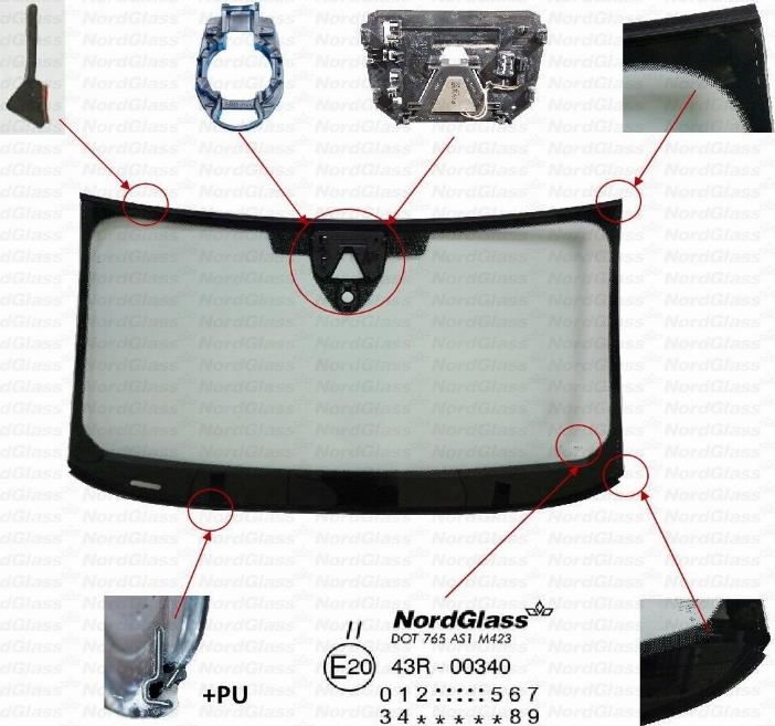 NordGlass 4154234 - Вітрове скло autocars.com.ua