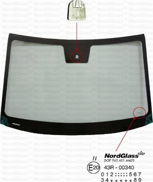 NordGlass 4155416 - Вітрове скло autocars.com.ua