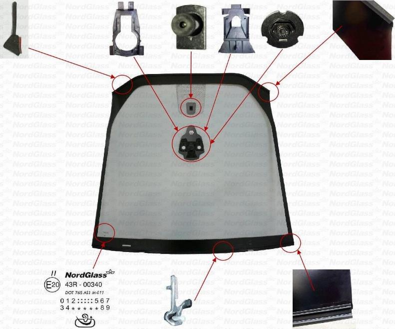 NordGlass 4155861 - Вітрове скло autocars.com.ua