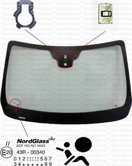 NordGlass 4156826 - Вітрове скло autocars.com.ua