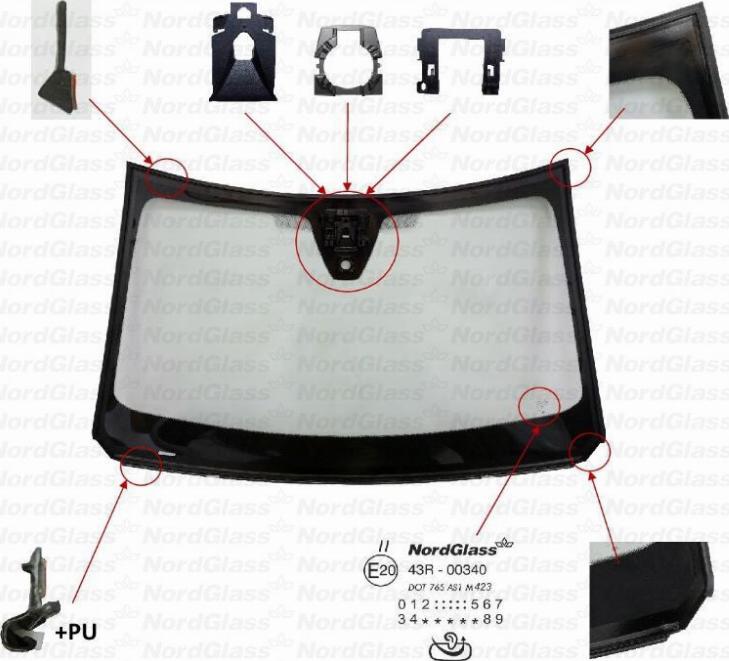 NordGlass 4157498 - Вітрове скло autocars.com.ua