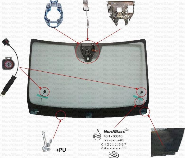 NordGlass 4157983 - Вітрове скло autocars.com.ua