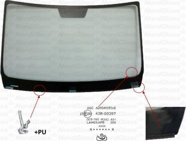 NordGlass 4157985 - Вітрове скло autocars.com.ua