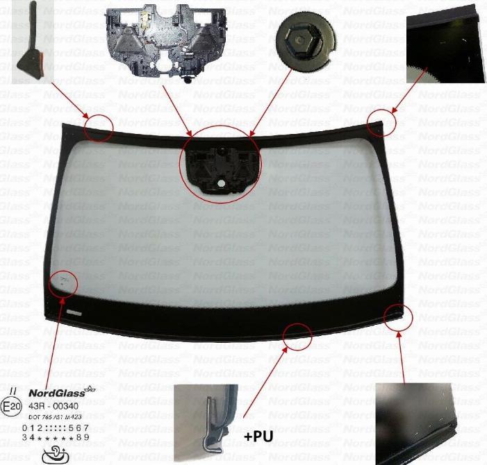 NordGlass 4158745 - Вітрове скло autocars.com.ua