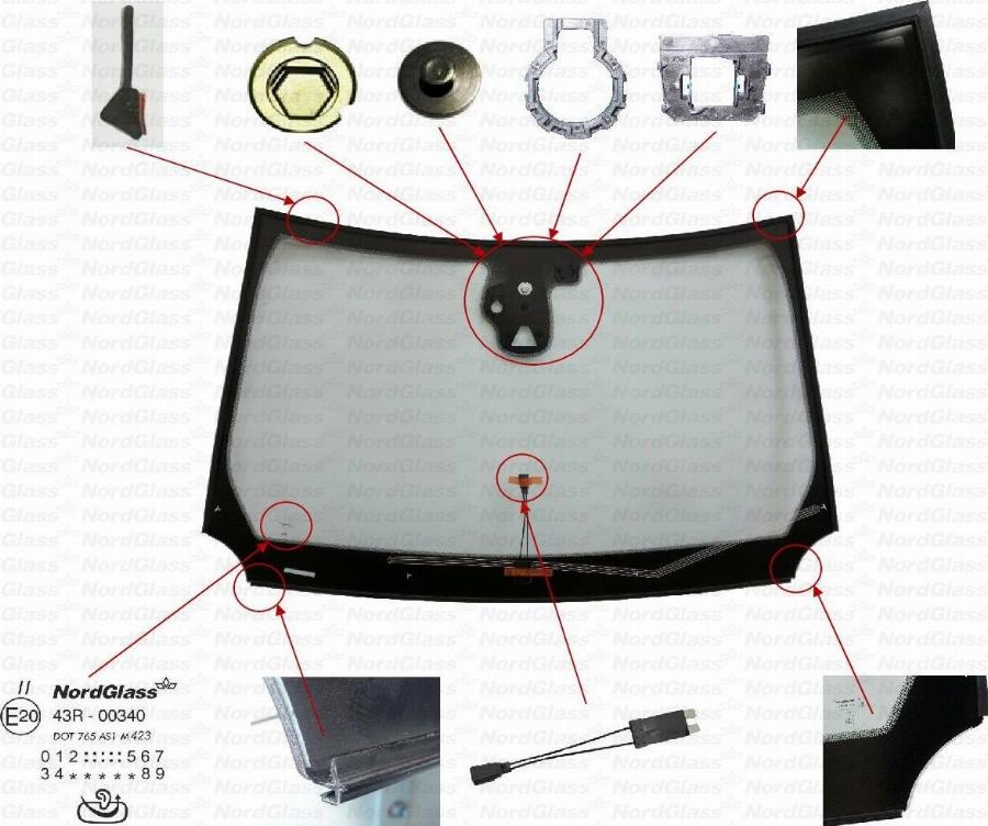 NordGlass 4161163 - Вітрове скло autocars.com.ua