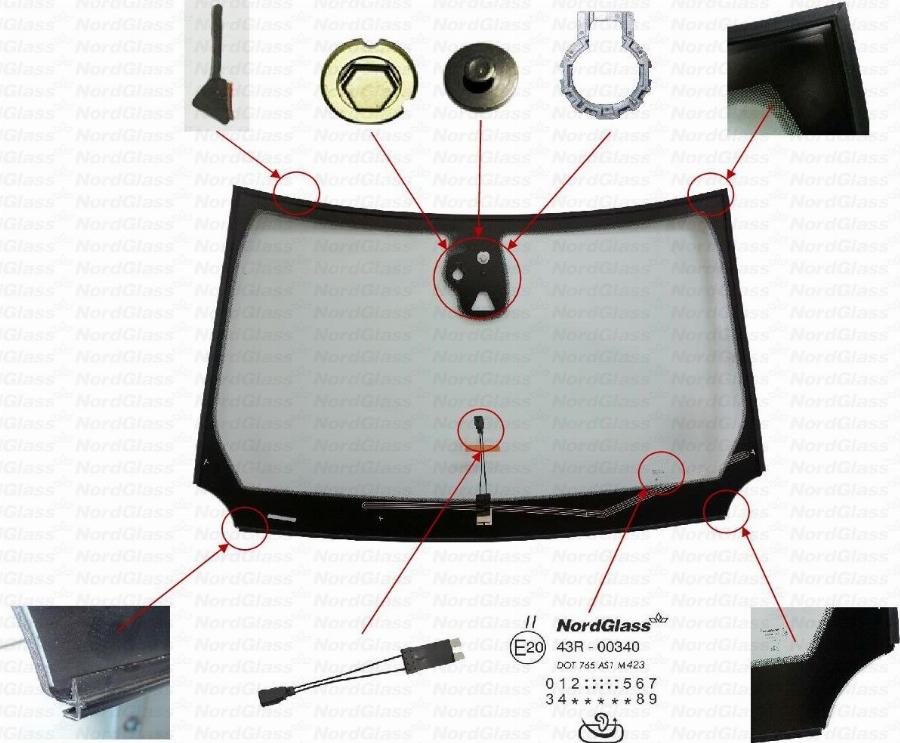 NordGlass 4161304 - Вітрове скло autocars.com.ua