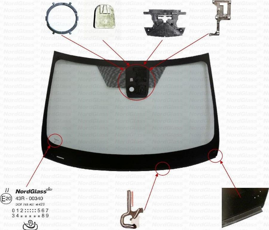 NordGlass 4162254 - Вітрове скло autocars.com.ua