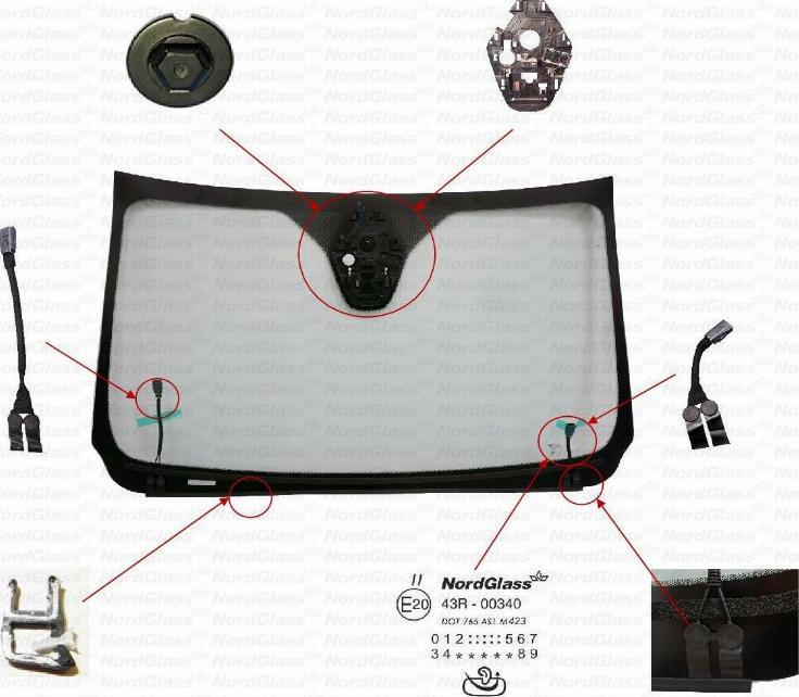 NordGlass 4163232 - Вітрове скло autocars.com.ua
