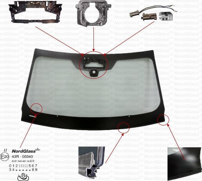 NordGlass 4163233 - Вітрове скло autocars.com.ua