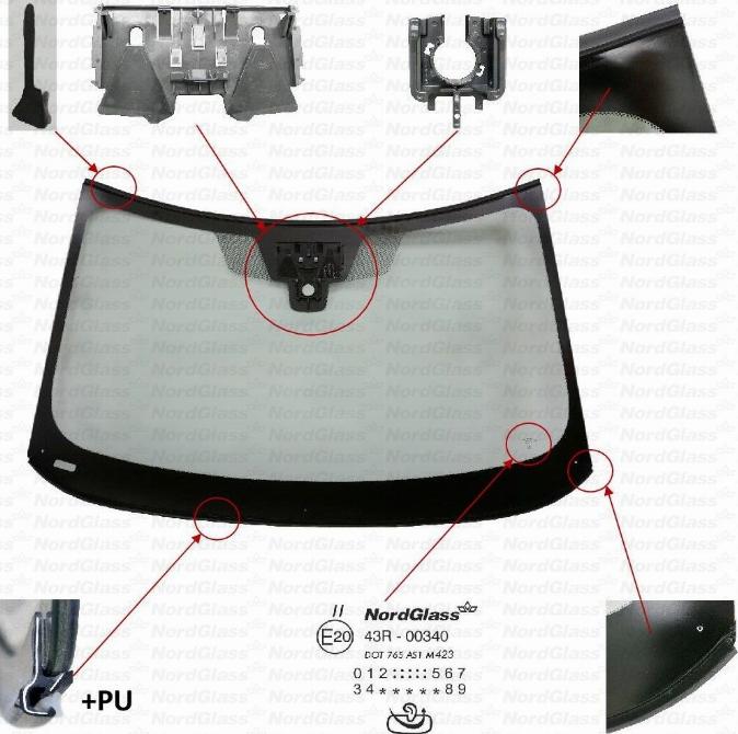 NordGlass 4163376 - Вітрове скло autocars.com.ua