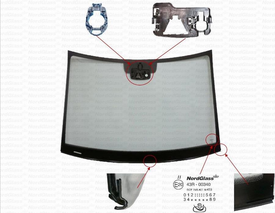 NordGlass 4163598 - Вітрове скло autocars.com.ua