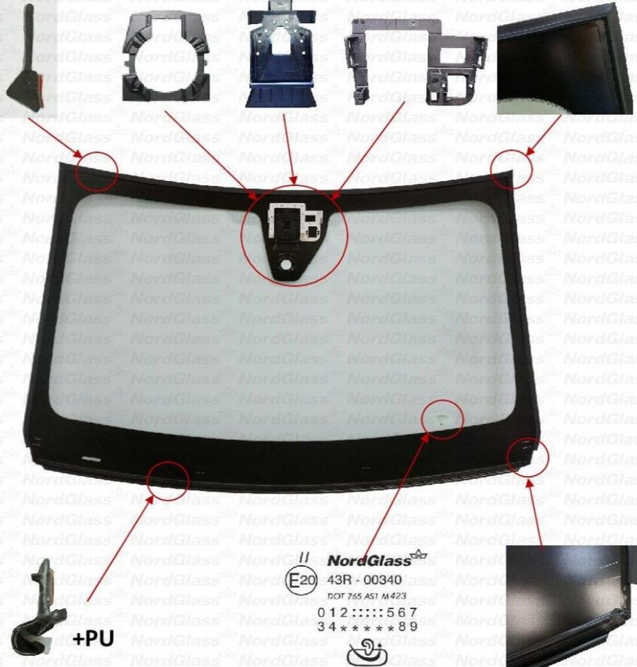NordGlass 4163722 - Вітрове скло autocars.com.ua